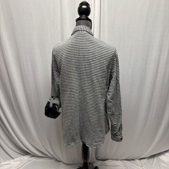 Riders By Lee Striped Button Up Shirt Womens Size Large Long Sleeve Cotton Comfy - Picture 4 of 9